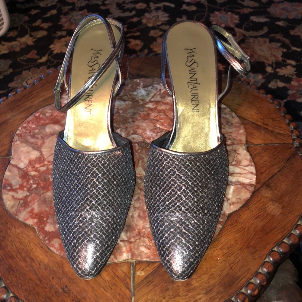 YVES SAINT LAURENT ladies strap mule shoes